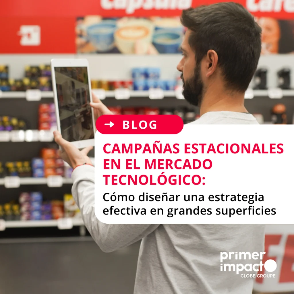 Joven trabajador realizando una campaña estacional
